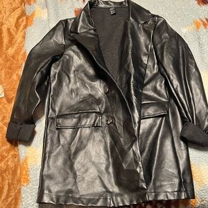 Leather blazer jacket